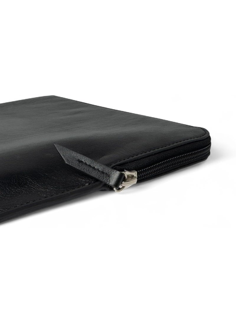 Emery Aegis 14/16-Inch Leather Laptop Sleeve | Professional Folio for MacBook Pro & Laptops | Full-Grain Leather with Secure Zip Closure (Black, Large) - Image 5